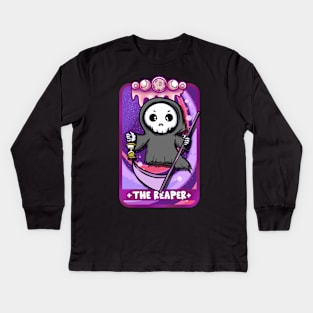 Cute Kawaii Anime Reaper Tarot Card T-Shirt Kids Long Sleeve T-Shirt